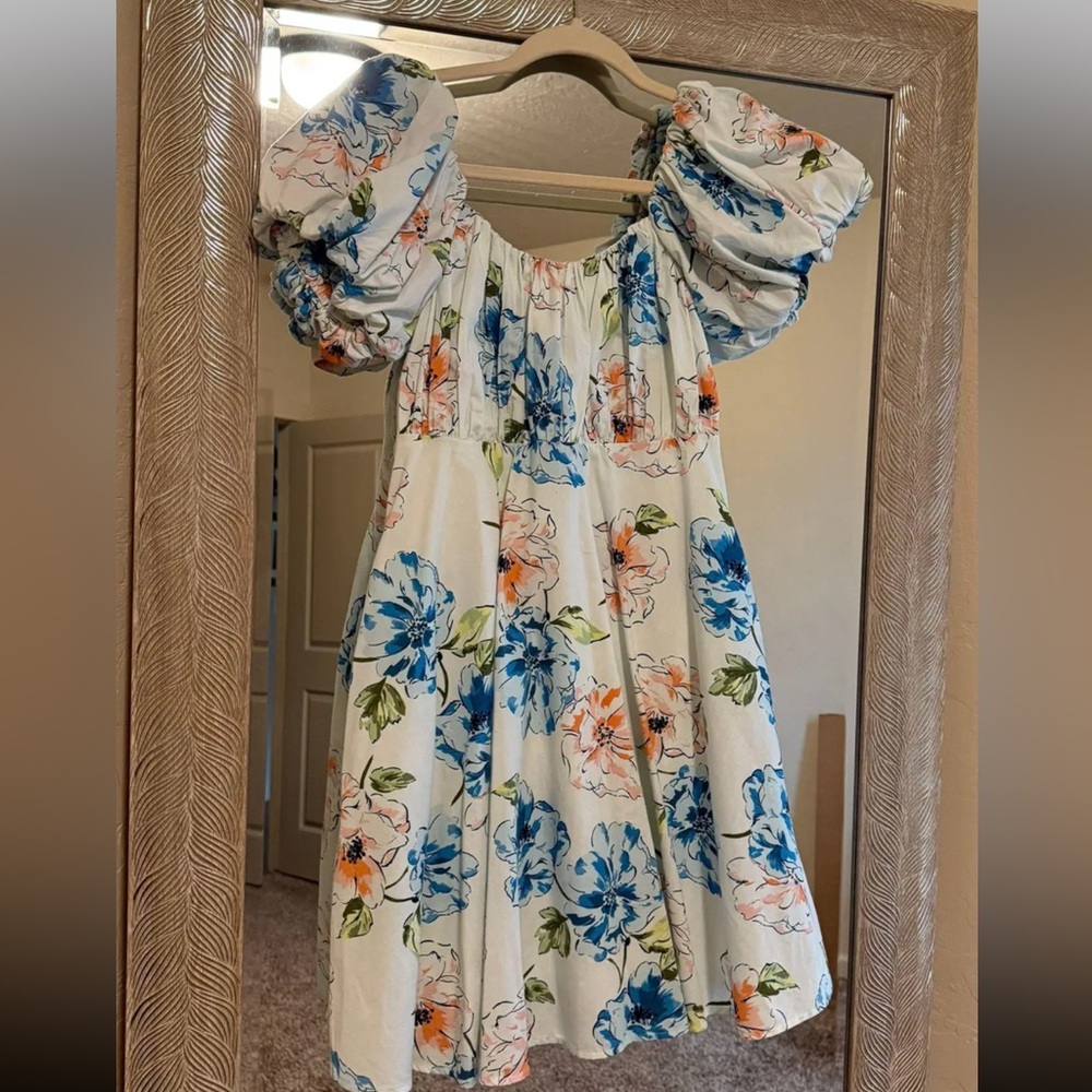 abercrombie and fitch mini dress puff sleeve